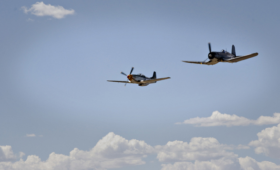 P-51 and F4-U formation flight